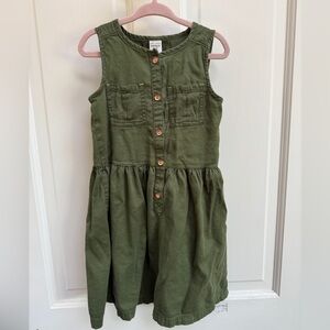 Carter's 4/5 Girls Green Pleated Button Down Sleeveless Dress